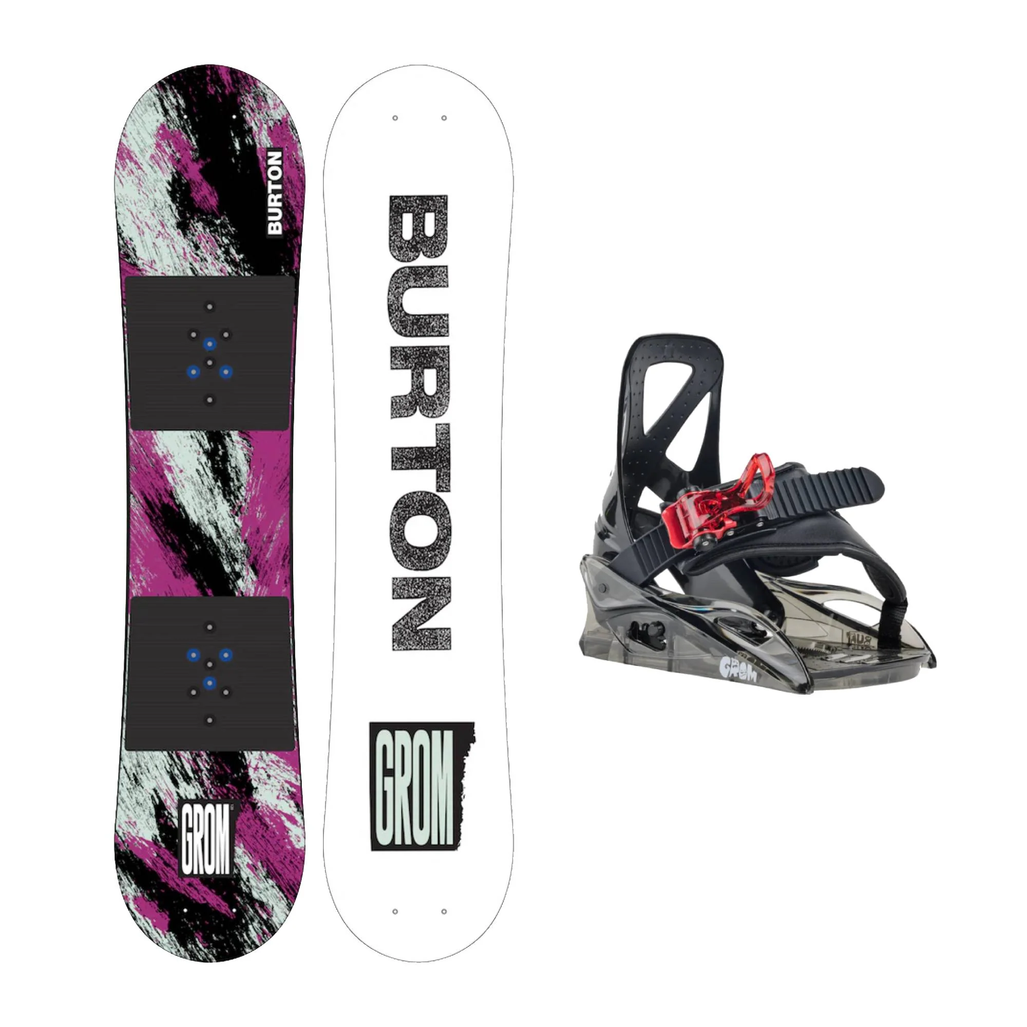 Burton Grom Junior Snowboard and Grom Snowboard Bindings 2025