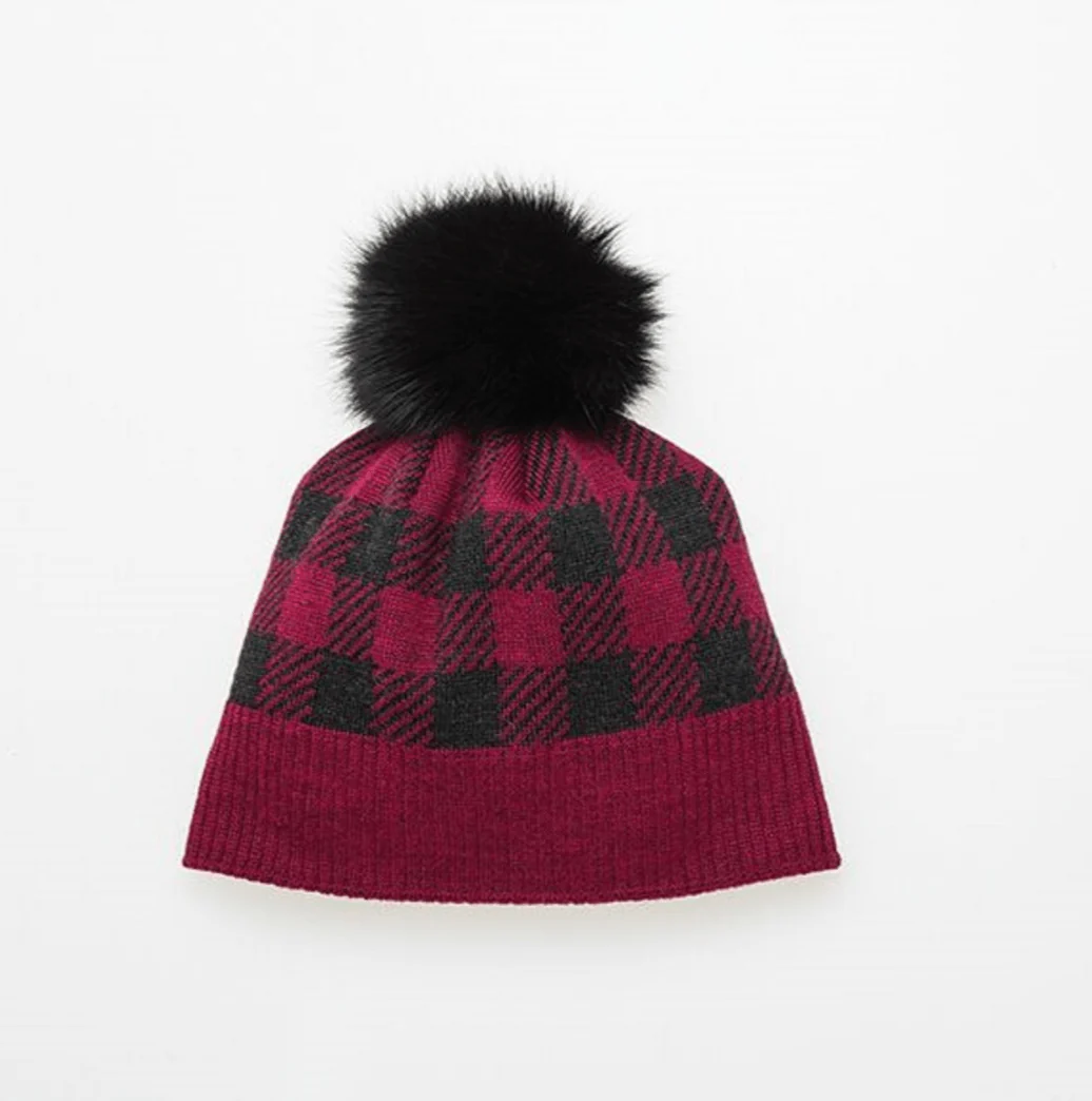 Canadian Hat Canada Plaid Pom Adult Beanie 2019 - Image 2