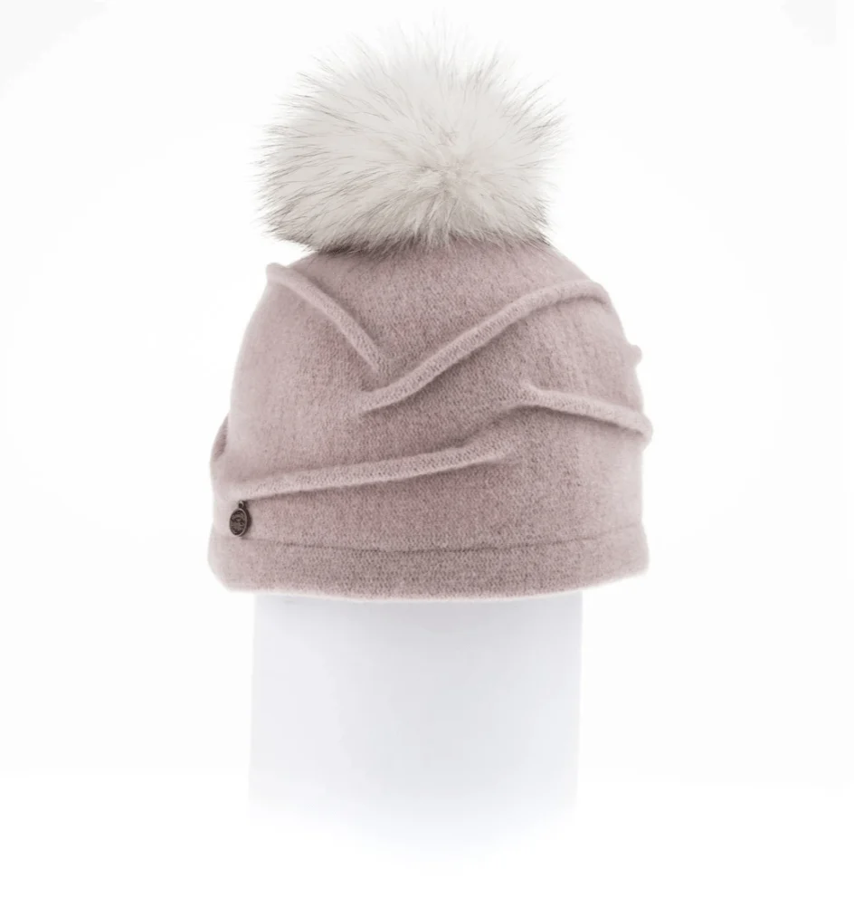 Canadian Hat Clareta Womens Fur Pom Beanie