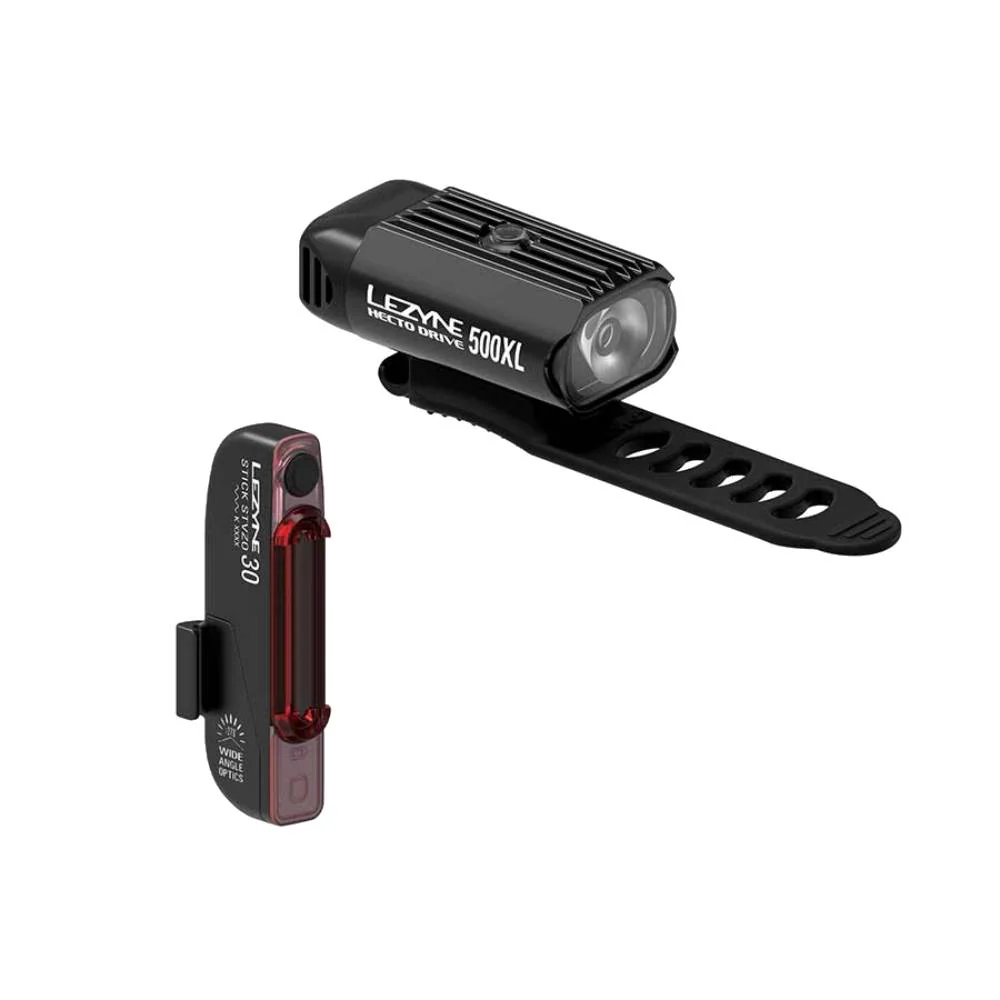Lezyne Hecto Drive 500XL Stick Pair Light Set Black