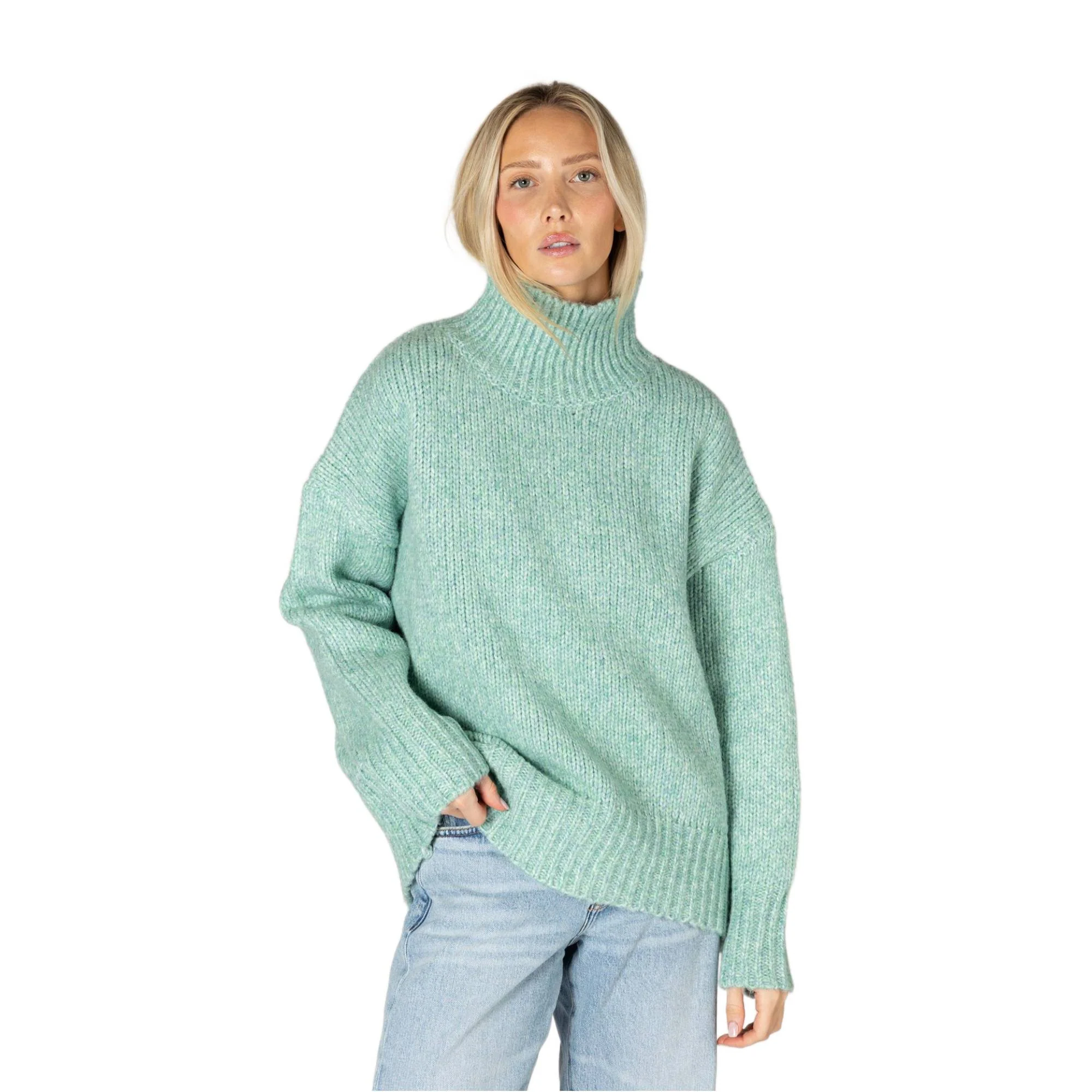 Lyla + Luxe Aggie Womens Mock Neck Sweater 2027 - Image 3