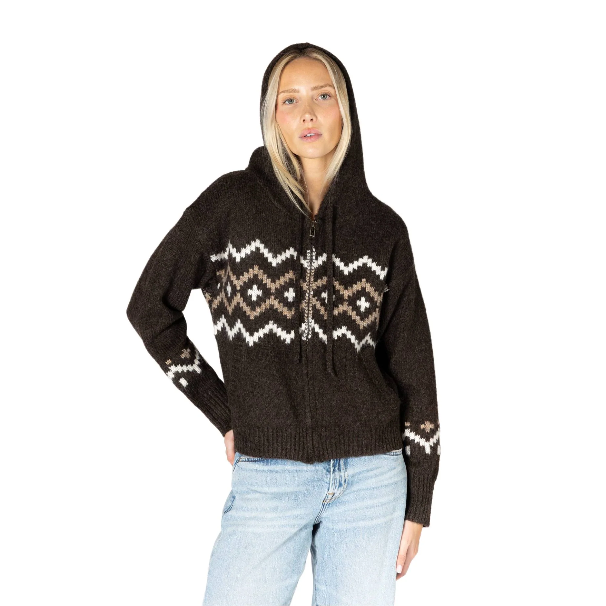 Lyla + Luxe Ranch Womens Fair Isle Zip Hoodie 2027 - Image 2