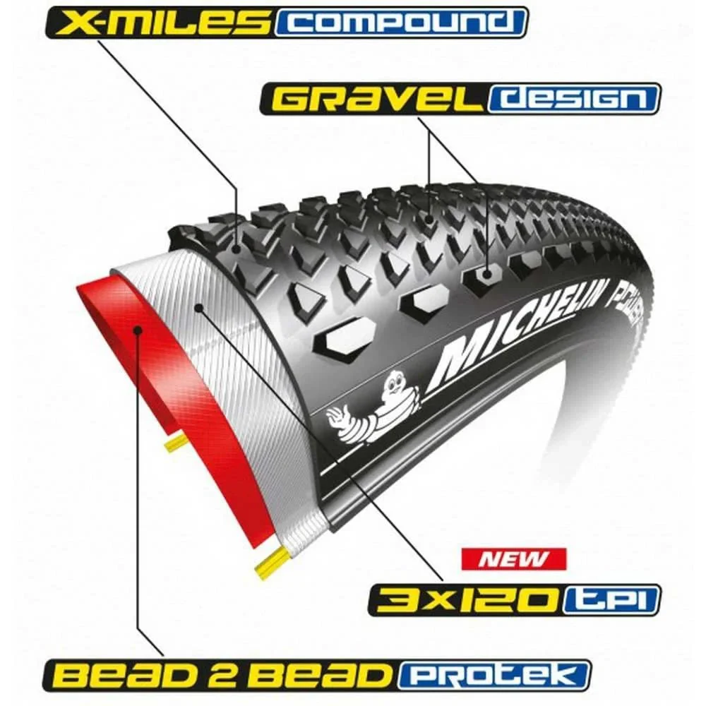 Michelin Power Gravel TLR X-Miles Protek 3x120TPI Black Tire 700x33c - Image 2