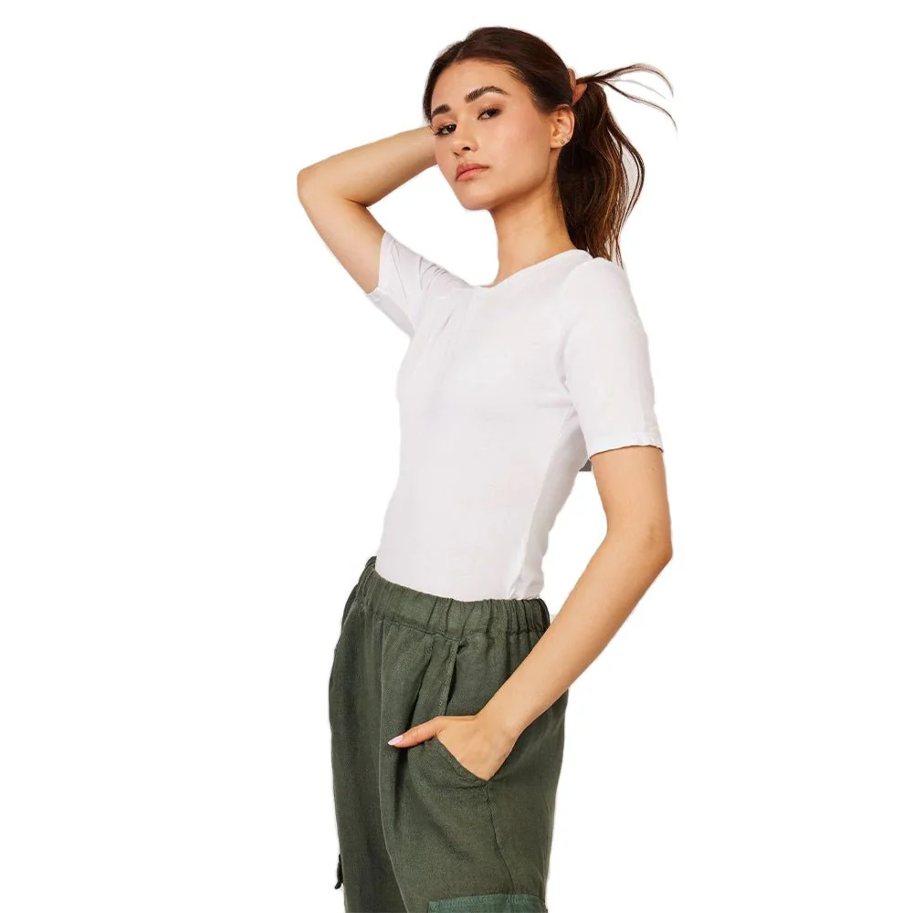 Pistache Womens Viscose Short Sleeve Crew Neck 2023 - Image 5
