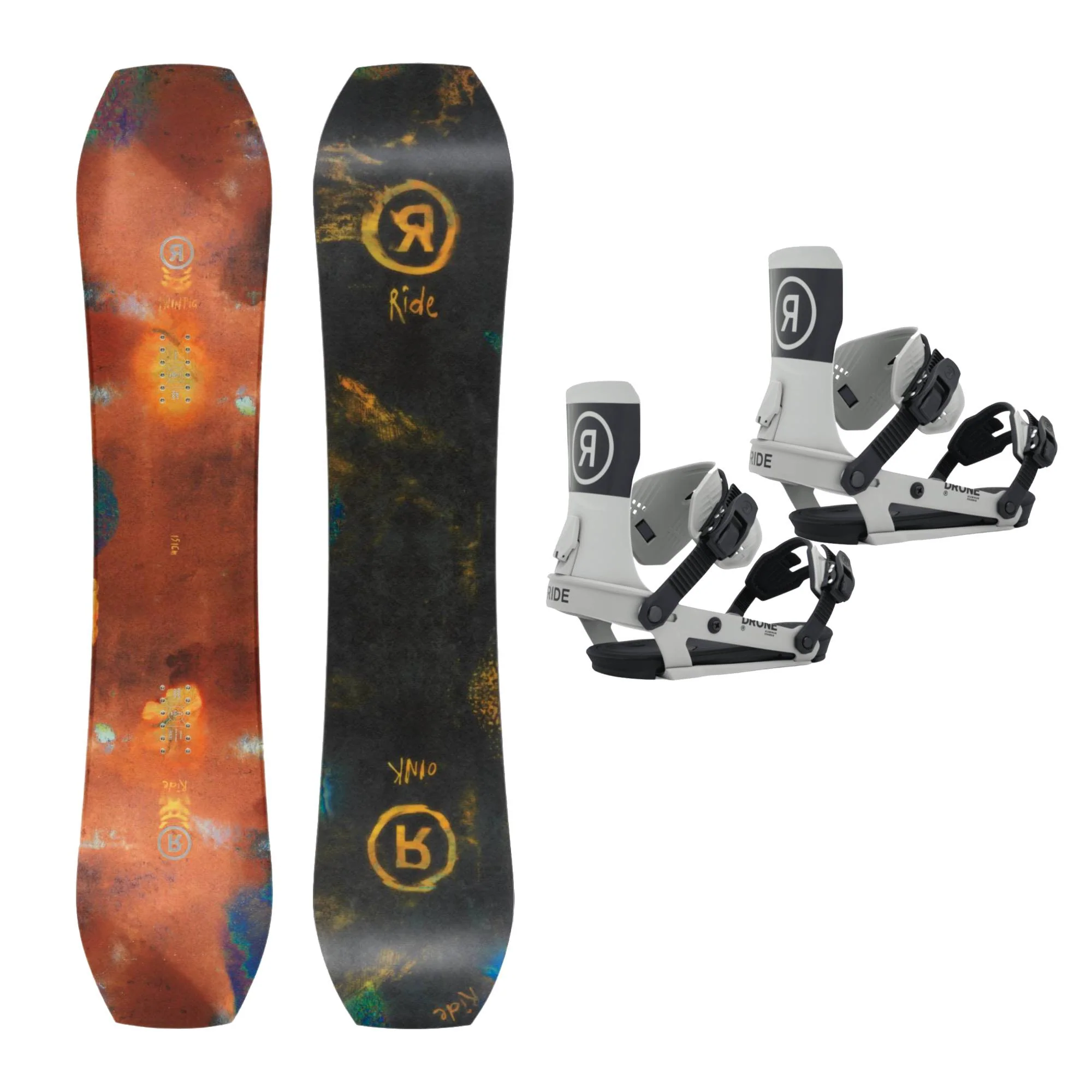 Ride Twinpig Snowboard + Drone Snowboard Bindings 2026 Bundle - Image 2