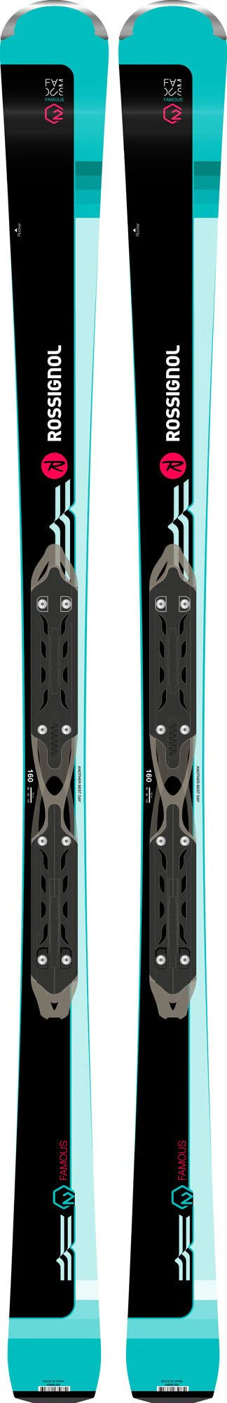 Rossignol Famous 2 Ladies Skis + Xpress W 10 B83 BK/BL Binding 2019 - Image 2