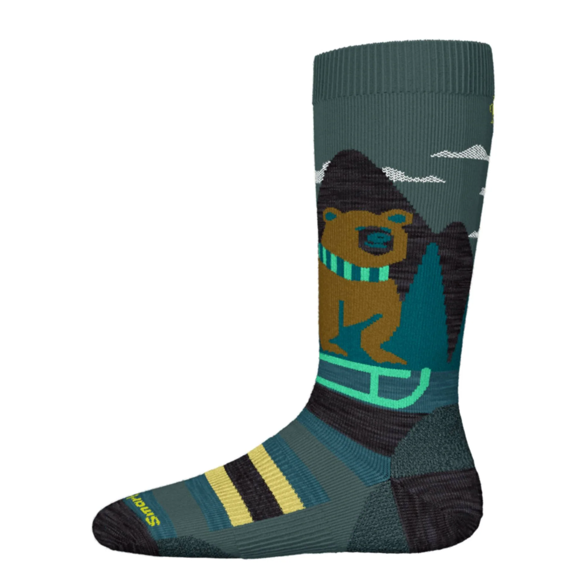 Smartwool Ski Light Cushion Sleigh Bear Kids OTC Sock - Image 4
