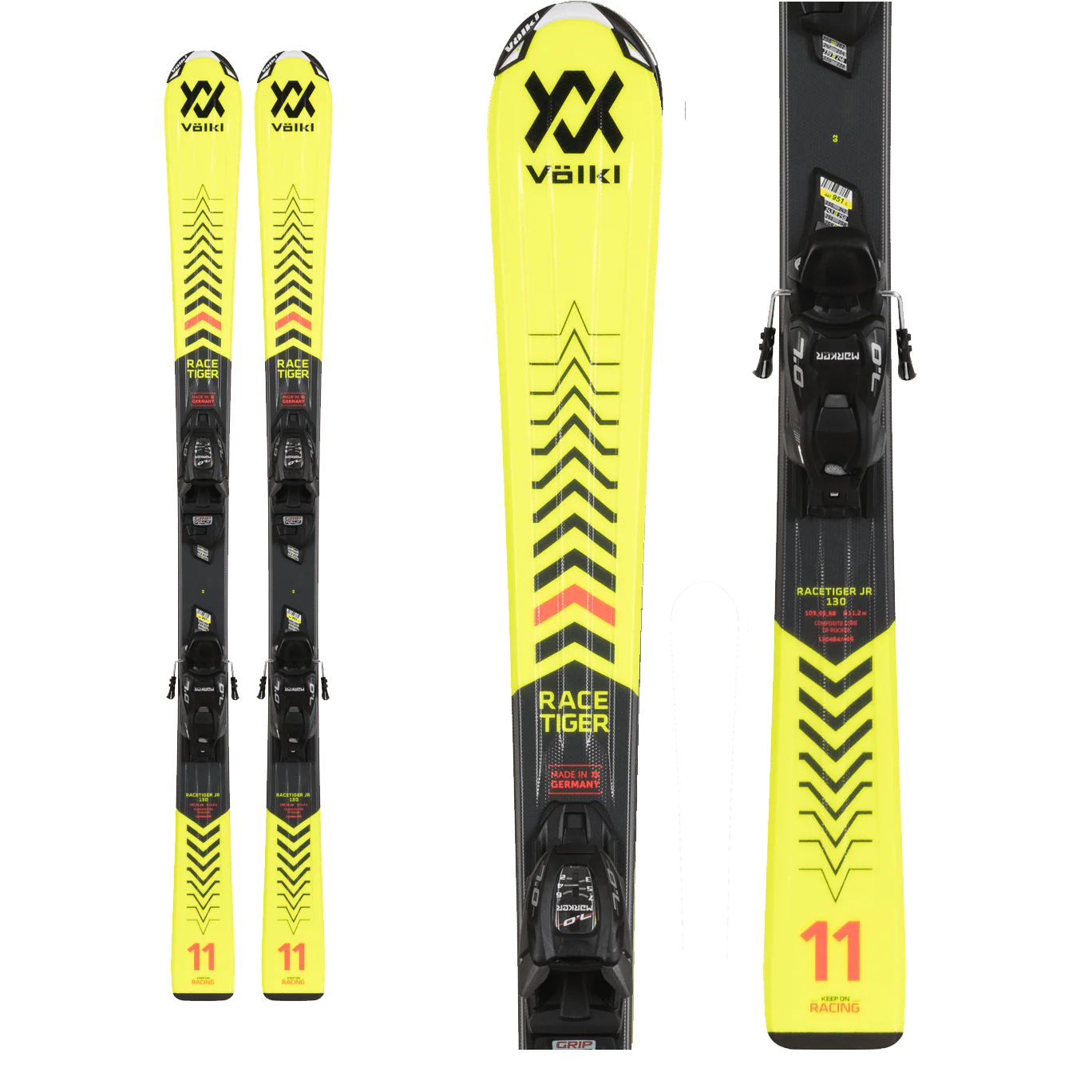 Volkl Racetiger Junior Ski 80 - 120 + VMotion 4.5 Junior Binding 2022